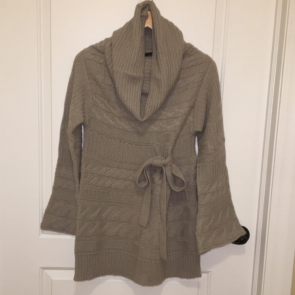 Katherine Barclay gray cowl neck tunic sweater | S NWT